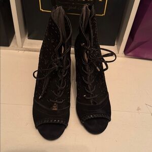 Ivanka Trump bootie peep toe leather Rabecca 7